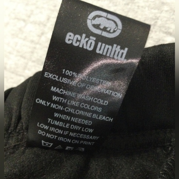 Ecko Unlimited Black w/ White Camo Sweatpants Size XXL EO31G624 - Picture 8 of 10